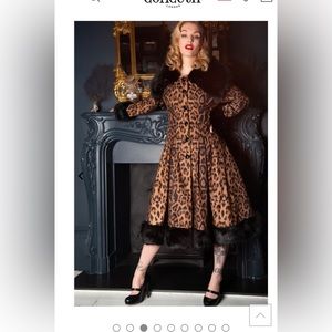 BNWT Collectif UK Leopard/Leo Pearl Coat LARGE/UK14